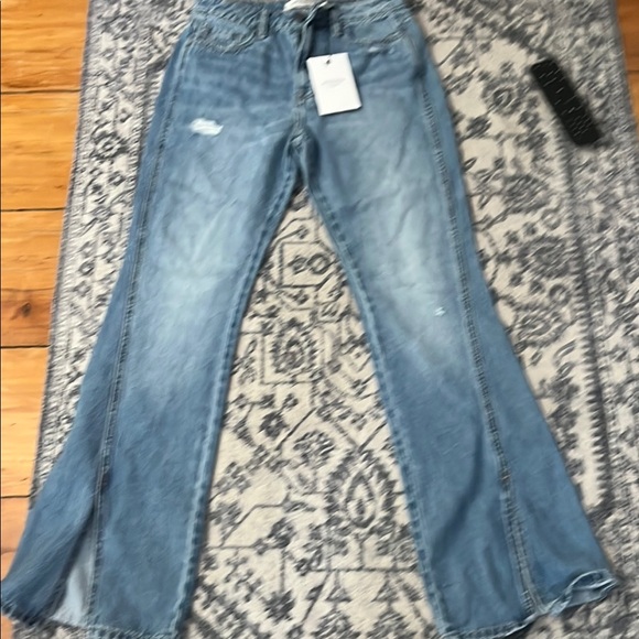 Blue Flare & Wide Leg Jeans with Natural Fading - Picture 3 of 3